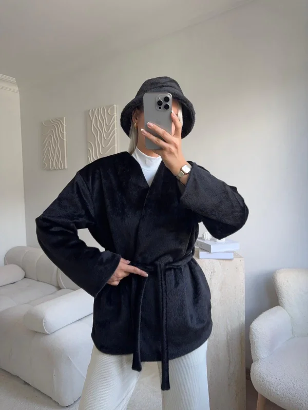 Gold Fox Kaşe Kaban - SİYAH