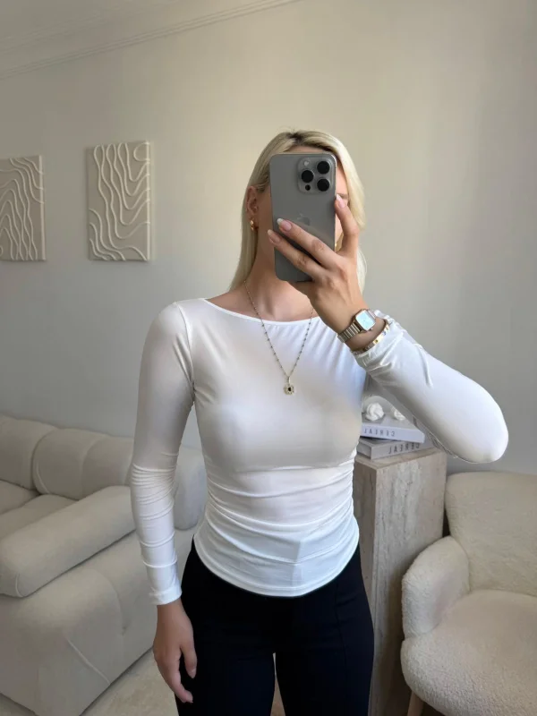 Nova Basic Fit Bluz - BEYAZ