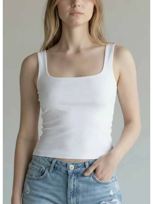 Ön Arka Kare Crop - BEYAZ