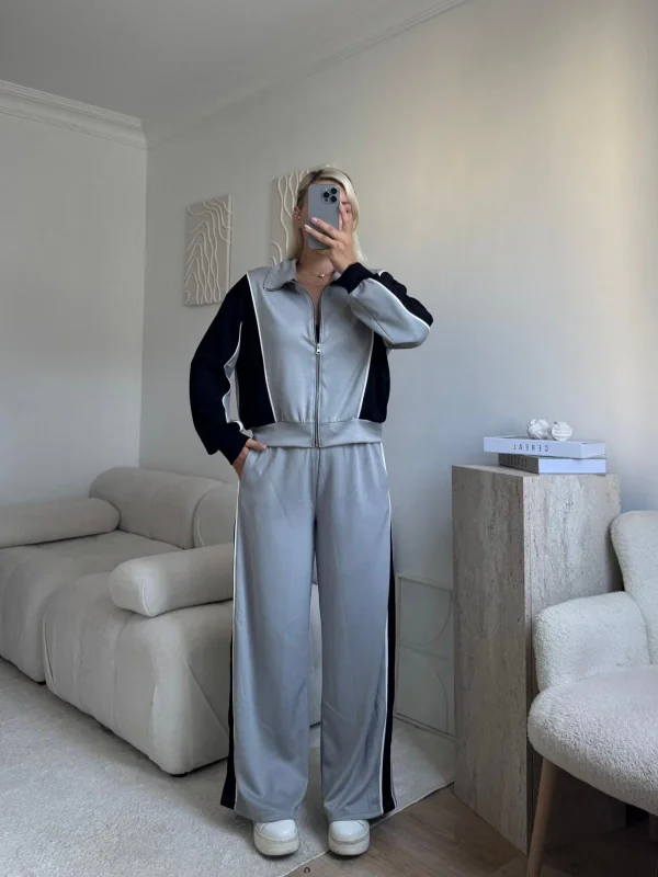 Şerit Eşofman Takımı - GRİ