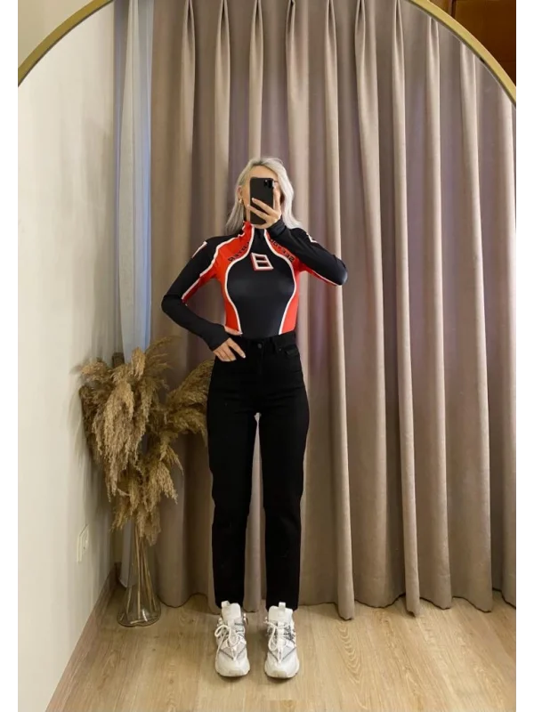 Yüksek Bel Mom Jean- SİYAH