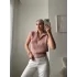 Fermuarlı Kolsuz Triko - PEMBE