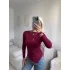 Asimetrik Yan Lastik Bluz - BORDO
