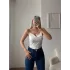 Askılı Degaje Bluz- BEYAZ