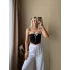 Bağlamalı Straplez Crop-SİYAH
