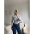 Basic Balıkçı Yaka Fit Bluz - GRİ