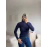 Basic Balıkçı Yaka Fit Bluz - LACİVERT