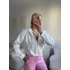 Bel Lastik Crop Hırka - BEYAZ