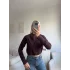 Bel Lastik Crop Sweat - KAHVE