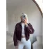 Bel Lastik Deri Ceket - BORDO
