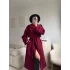 Beli Kuşaklı Kaşe Kaban - BORDO