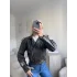 Biker Kemerli Deri Ceket - YEŞİL