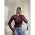 Bisiklet Yaka Crop - KAHVE