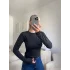 Bisiklet Yaka Crop - SİYAH