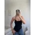 Biyeli Askılı Bodysuit - SİYAH