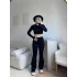 BSK Basic Crop & Taytlı Takım - SİYAH