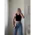 Çift Kat Halter Crop - SİYAH