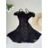 Dantel Bikini Üstü Elbise - SİYAH