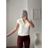 Fermuarlı Kolsuz Triko - BEYAZ
