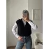 Fermuarlı Kolsuz Triko - SİYAH