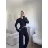 Fitilli Ters Dikiş İkili Takım - SİYAH