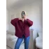 Fiyonklu Kırçıllı Ceket - BORDO