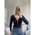 Göğüs Aksesuar Halka Crop - SİYAH
