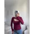 Göğüs Pencere Kruvaze Bluz - BORDO