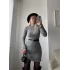 İspanyol Kol Yırtmaç Triko Elbise - GRİ