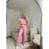 Kaşkorse Crop & Pantolon Takım - PEMBE