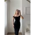 Kayık Yaka Madonna Elbise - SİYAH