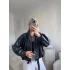 Kemerli Oversize Deri Ceket - SİYAH