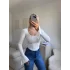 Kol İspanyol Biyeli Crop - BEYAZ