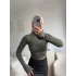 Kol Yırtmaç Yarım Balıkçı Crop - HAKİ