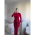 Kuşaklı Toka Detay Elbise - KIRMIZI