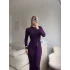 Kuşaklı Toka Detay Elbise - MOR