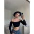 Madonna Yaka Crop - SİYAH