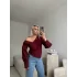 Omuz Açık Asimetrik Gömlek - BORDO