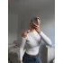 Omuz Aksesuar Crop - BEYAZ
