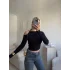 Omuz Aksesuar Crop - SİYAH