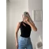 Omuz Burgu Crop - SİYAH