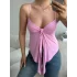Ön Bağlamalı Askılı Crop - PEMBE