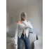 Ön Büzgü Madonna Bluz - BEYAZ