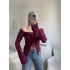 Ön Büzgü Madonna Bluz - BORDO