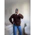 Oversize Bisiklet Yaka Kazak - KAHVE