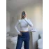 Parmak Geçmeli Balıkçı Crop - BEYAZ