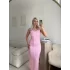 Pileli Midi Basic Elbise  - PEMBE