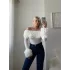 Püsküllü Madonna Bluz - BEYAZ