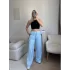 Rahat Fit Pliseli Pantolon - MAVİ