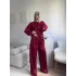 Saten Oversize İkili Takım - BORDO